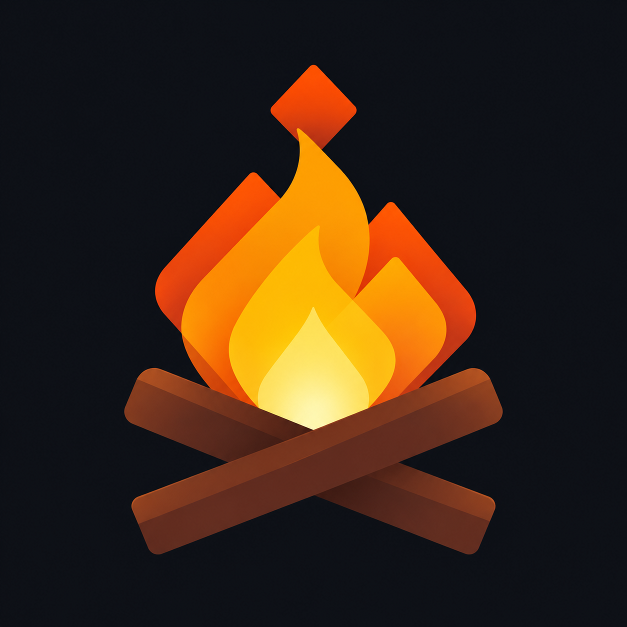Bonfire Rekindle geometric campfire logo
